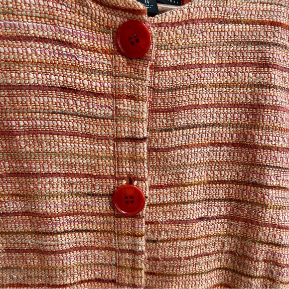 LAFAYETTE 148 Orange Tweed Blazer Size 14 - Picture 7 of 15